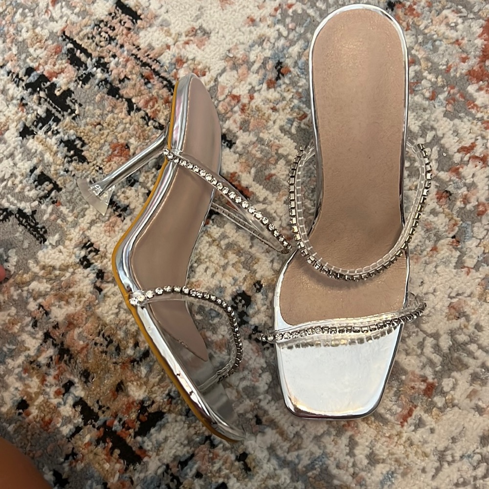 Rhinestone Strappy Clear Sandals